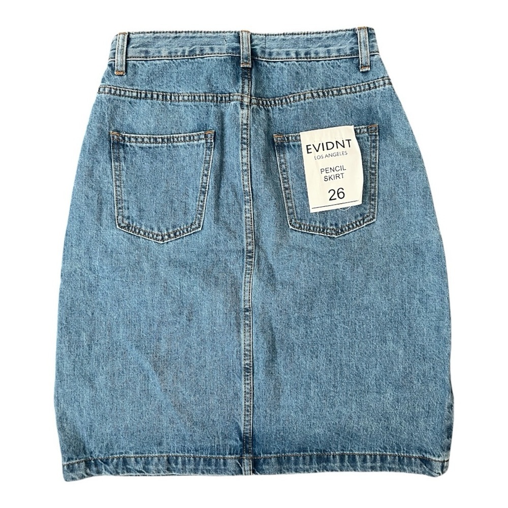EVIDNT PENCIL SKIRT DENIM Size 26, slit to mid skirt NWT - Picture 2 of 6